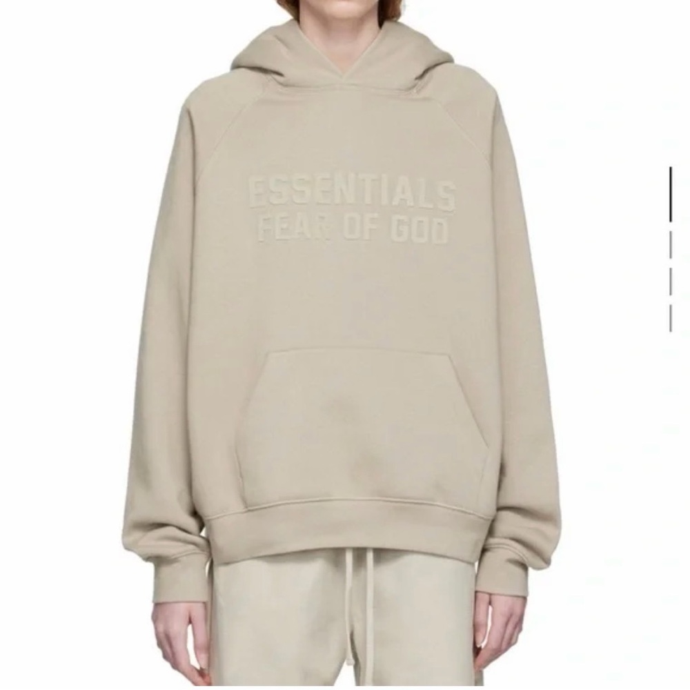 Fear of God Essentials Beige Hoodie